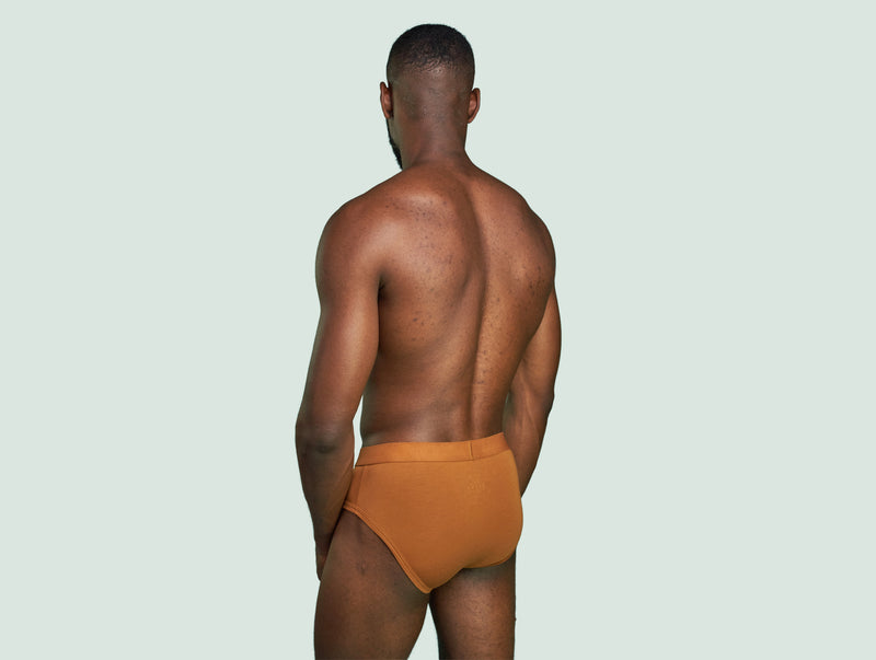 Pétrone slip coton pima micromodal ocre homme#couleur_ocre
