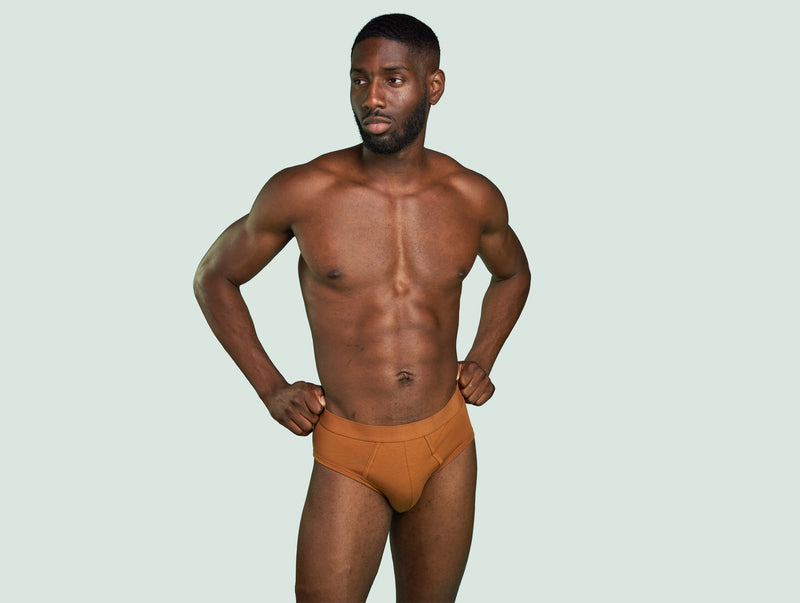 Pétrone slip coton pima micromodal ocre homme#couleur_ocre