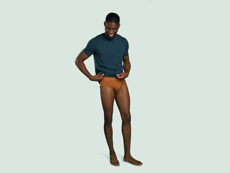 Pétrone slip coton pima micromodal ocre homme#couleur_ocre
