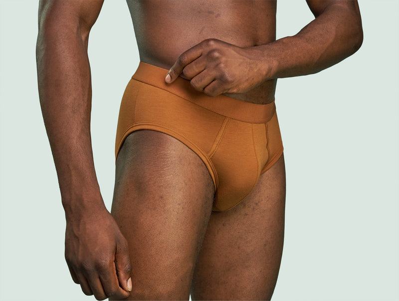 Pétrone slip coton pima micromodal ocre homme#couleur_ocre