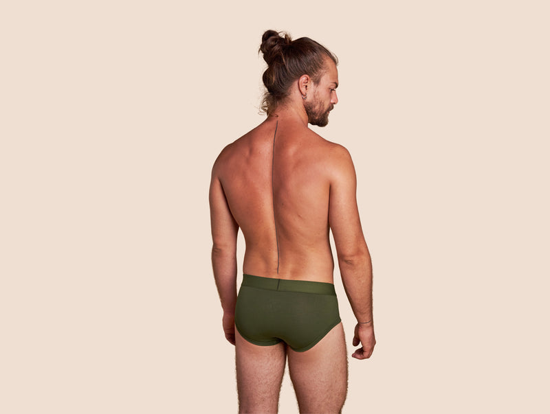 Pétrone slip coton pima micromodal vert kaki homme#couleur_vert-kaki