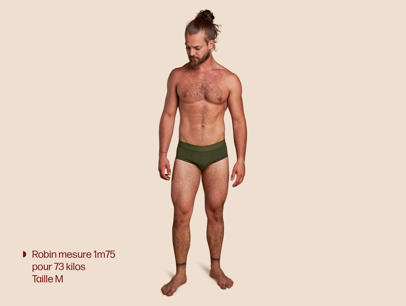 Pétrone slip coton pima micromodal vert kaki homme#couleur_vert-kaki