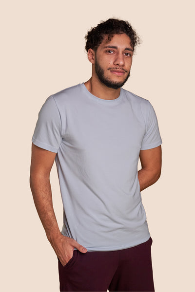 Pétrone T-shirt manches courtes coton pima micromodal bleu ciel homme