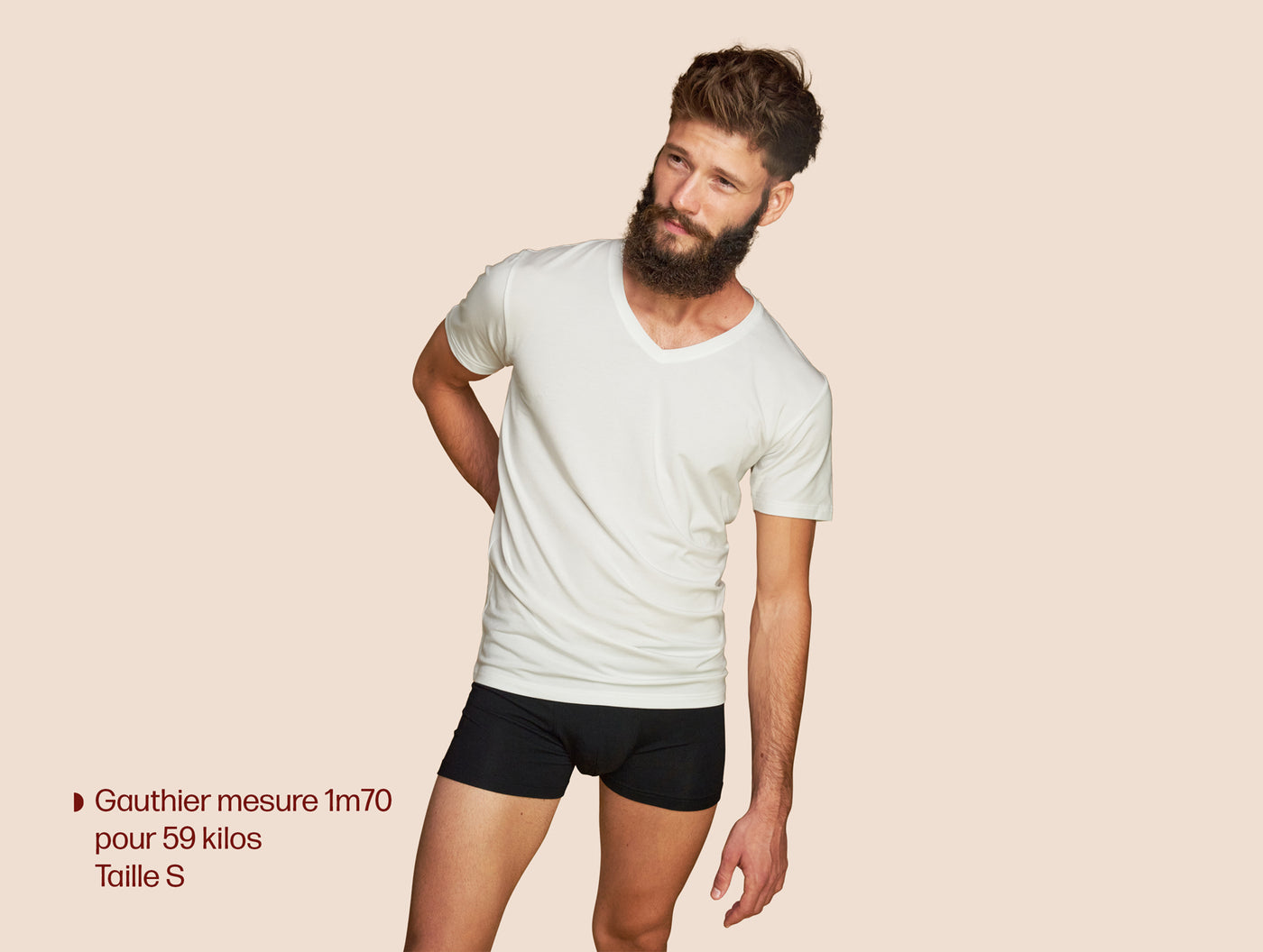Pétrone T-shirt col V coton pima micromodal blanc homme#couleur_blanc