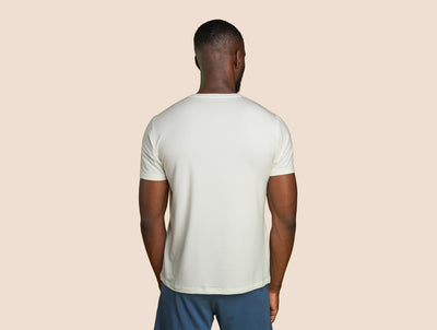 Pétrone T-shirt manches courtes coton pima micromodal blanc-crème homme#couleur_blanc-crème