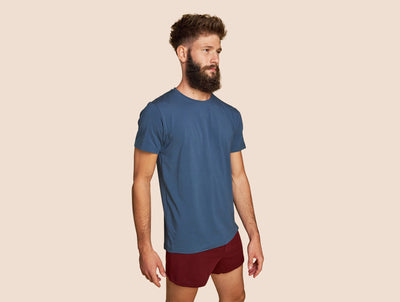 Pétrone T-shirt manches courtes coton pima micromodal bleu céruléen homme#couleur_bleu-céruléen