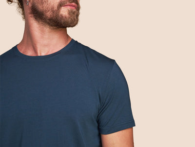 Pétrone T-shirt manches courtes coton pima micromodal bleu pétrole homme#couleur_bleu-pétrole