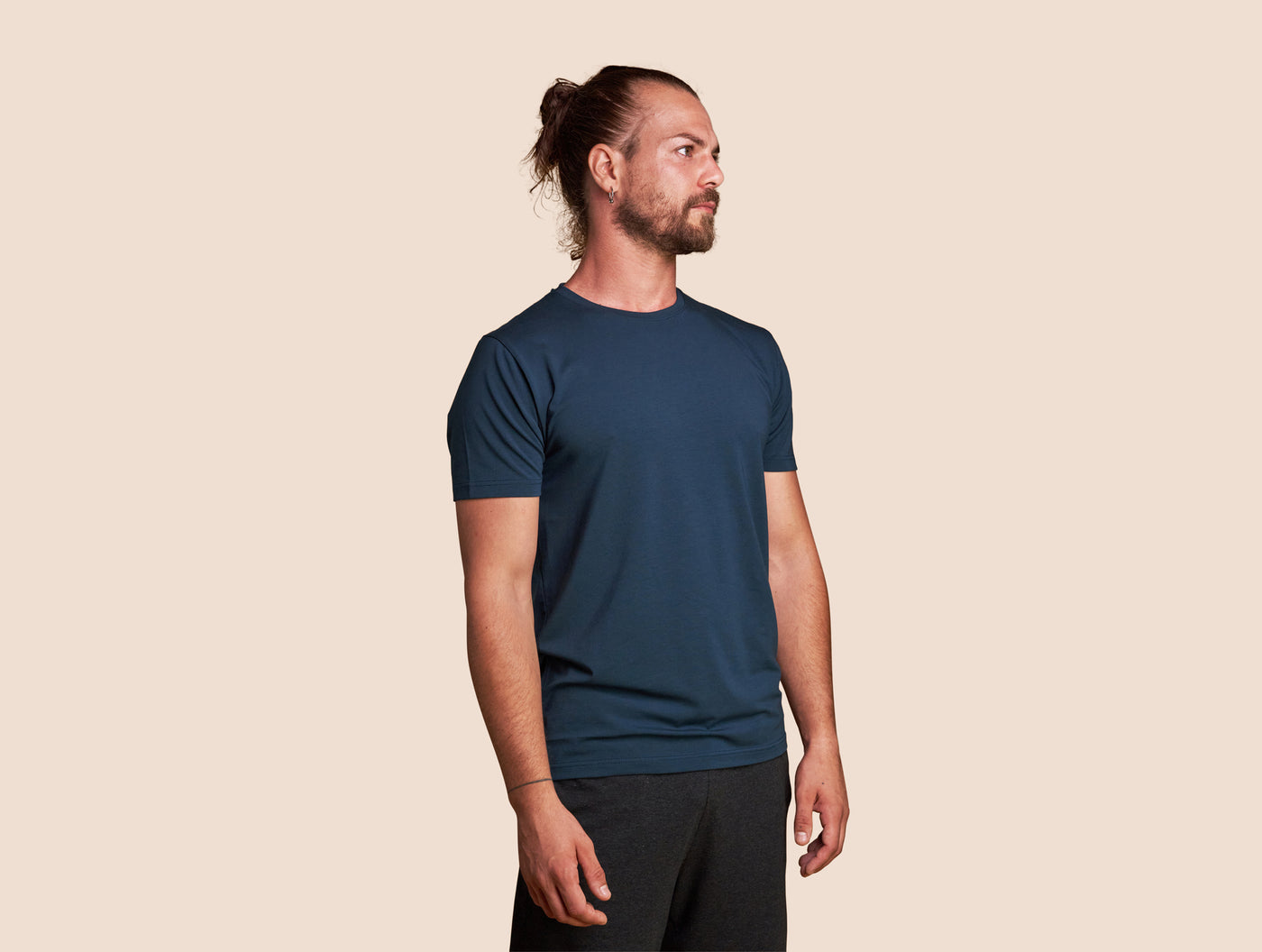 Pétrone T-shirt manches courtes coton pima micromodal bleu pétrole homme#couleur_bl