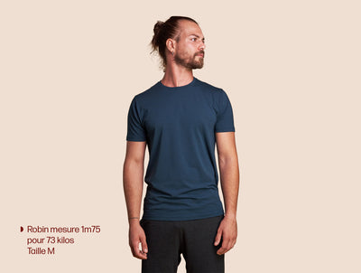 Pétrone T-shirt manches courtes coton pima micromodal bleu pétrole homme#couleur_bleu-pétrole