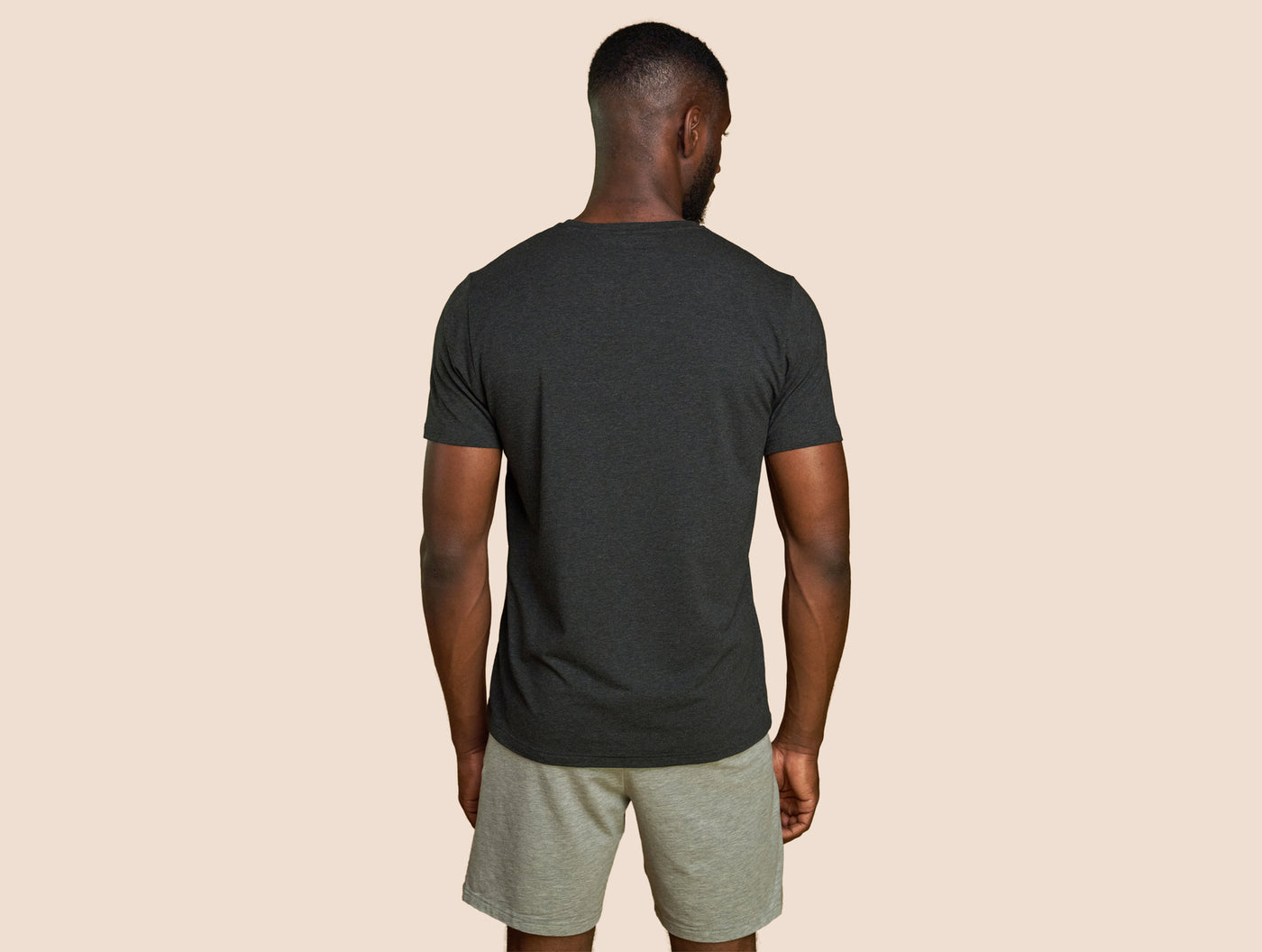 Pétrone T-shirt manches courtes coton pima micromodal gris anthracite homme#couleur_gris-anthracite