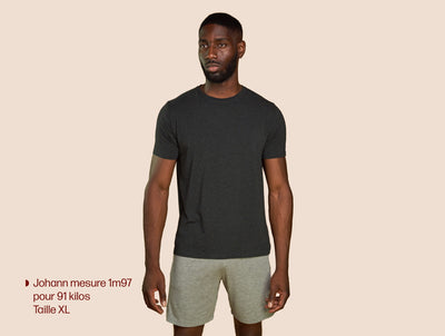 Pétrone T-shirt manches courtes coton pima micromodal gris anthracite homme#couleur_gris-anthracite