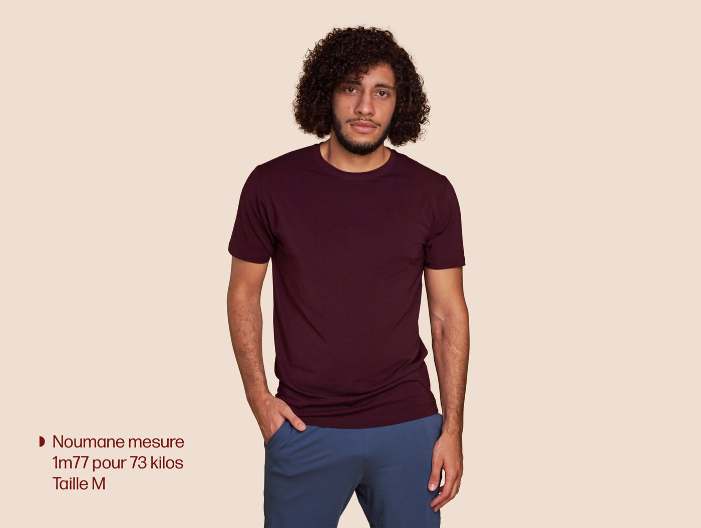 Pétrone T-shirt manches courtes coton pima micromodal lie de vin homme#couleur_lie-de-vin