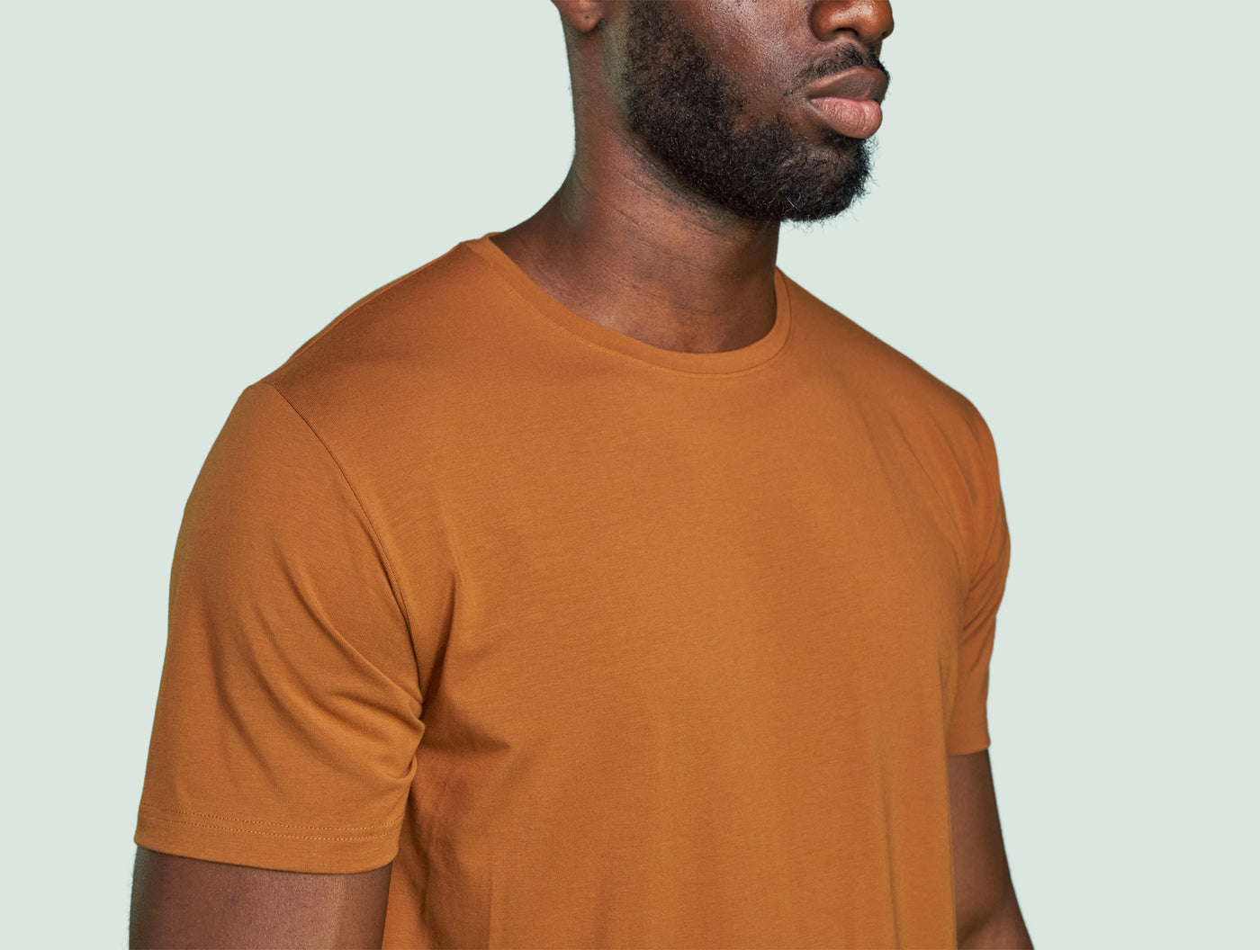 Pétrone T-shirt manches courtes coton pima micromodal ocre homme#couleur_ocre