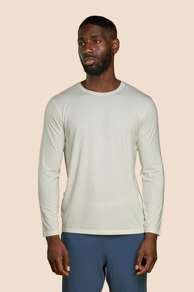 Pétrone T-shirt manches longues coton pima micromodal blanc crème