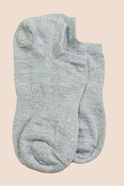 Pétrone chaussettes invisibles lin coton gris pour hommes