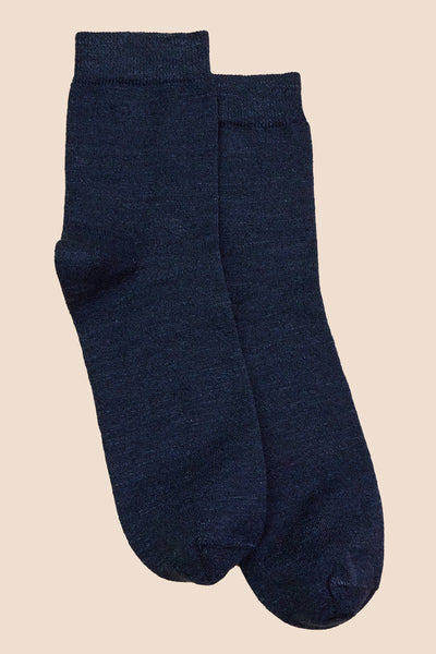 Pétrone chaussettes lin coton homme bleu marine