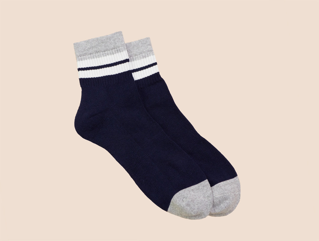 Chaussettes retro sport basses en coton bio pour hommes Petrone