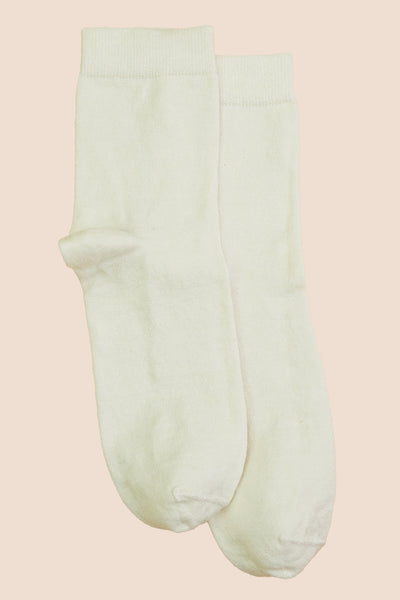 Pétrone chaussettes lin coton homme blanc crème