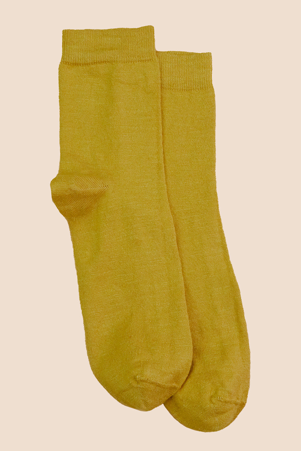 Pétrone chaussettes lin coton homme jaune