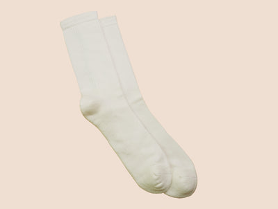 Petrone-chaussettes-tennis-coton-bio-unies-hautes-homme-blanc crème-posees#couleur_blanc crème
