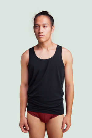 Pétrone débardeur marcel bleu marine hommes coton pima micromodal