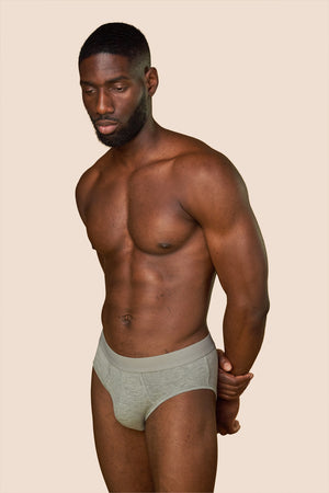 Pétrone slip coton pima micromodal gris clair homme